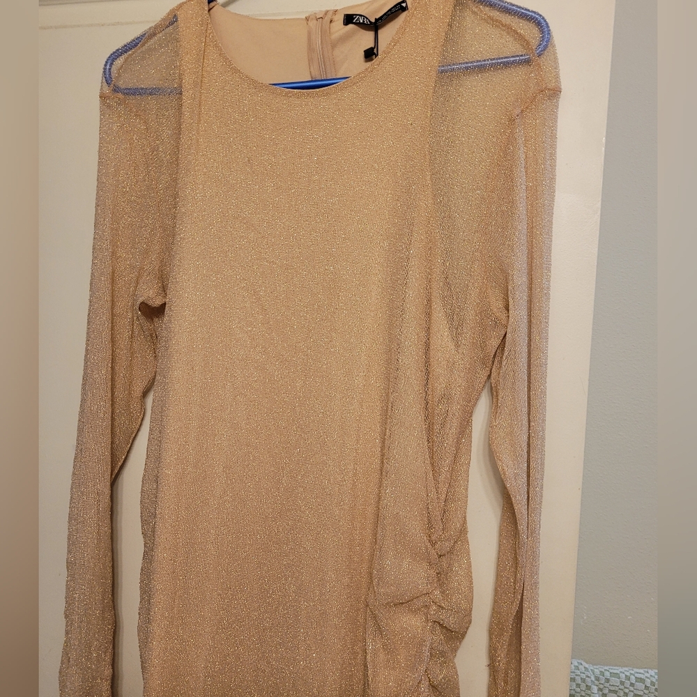 Vintage Zara Gold Formal Dress in XXL